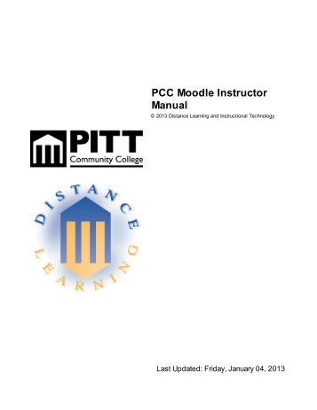 PCC Moodle Instructor Manual - Pitt Community College