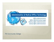 Administrative & Medical Office Technology - Pitt Community College