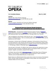 Armstrong Master Class Press Release - Pittsburgh Opera