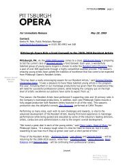 Pittsburgh Opera Bids a Fond Farewell to the 2008-2009 Resident ...
