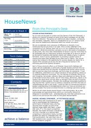 HouseNews - Pittwater House School