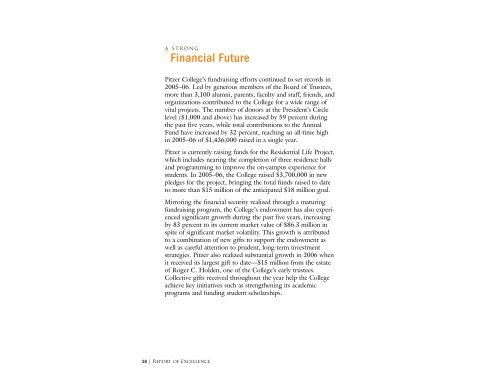 2006 Annual Report of Excellence - Pitzer College