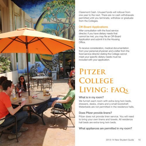 Pitzer College New Student Guide 2013-14