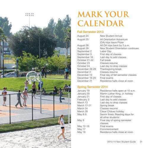 Pitzer College New Student Guide 2013-14