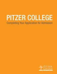 Completing Your Application for Admission - Pitzer College