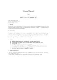 User's Manual for BT601Pro SDI Mod. Kit - Pixel Magic Systems Ltd