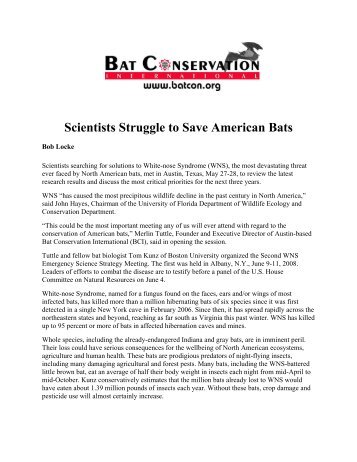 WNS 2009 Science Strategy Meeting Summary.pdf - Bat ...