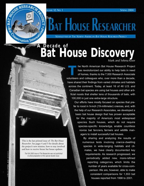 Bat House Discovery - Bat Conservation International