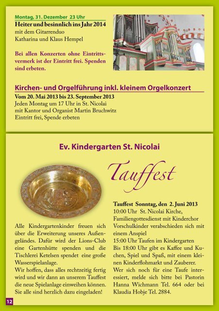 Der Gemeindebrief - St. Nicolai