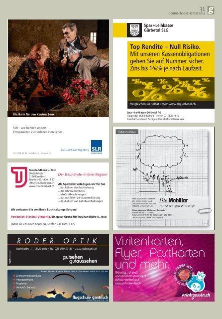 Nr. 34, Herbst 2013 (PDF, 9.2 MB) - Gantrischpost