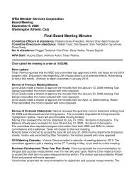 Final Board Meeting Minutes - Washington Restaurant Association