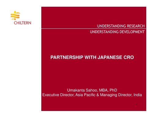 partnership with japanese cro partnership with japanese cro - IIR