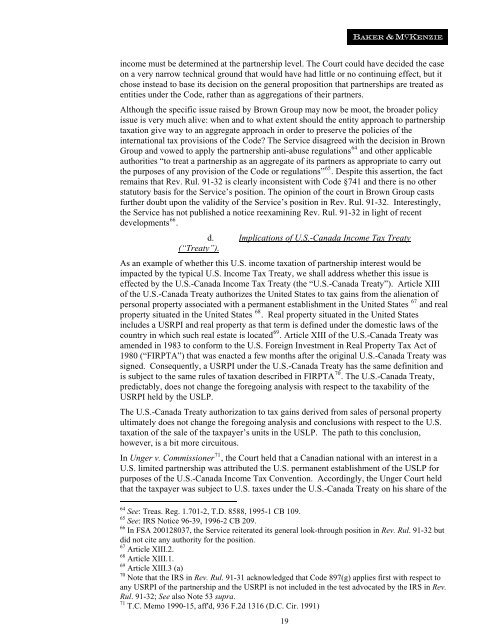 The US Tax Effects Of Choice Of Entities For Foreign Investment - IIR