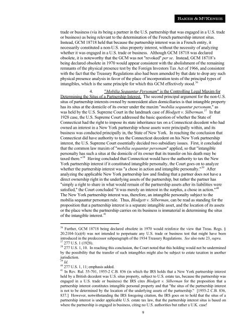 The US Tax Effects Of Choice Of Entities For Foreign Investment - IIR