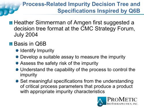 Regulatory Aspects of Impurities in Biological Products - IIR