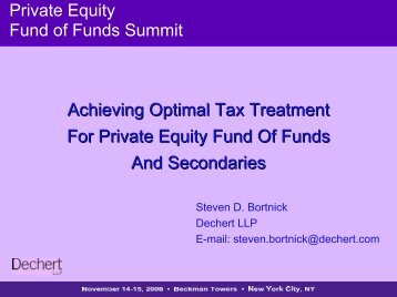 Achieving Optimal Tax Treatment For Private Equity Fund Of ... - IIR