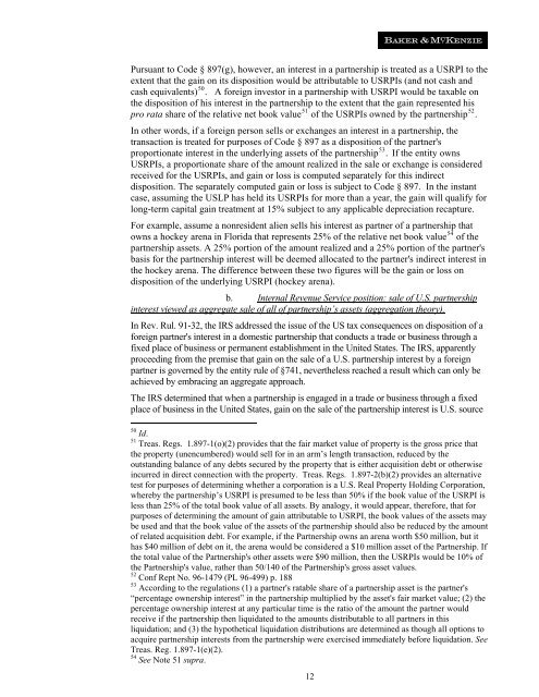 The US Tax Effects Of Choice Of Entities For Foreign Investment - IIR