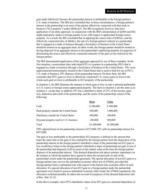 The US Tax Effects Of Choice Of Entities For Foreign Investment - IIR