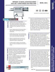 IMPINGERÂ® X2 DIGITAL ADVANTAGE SERIES ... - Pizza Ovens