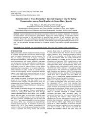 determination of trace elements in selected organs of cow for