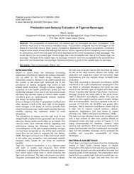 sensory evaluation of tigernut beverage in cape coast district of g