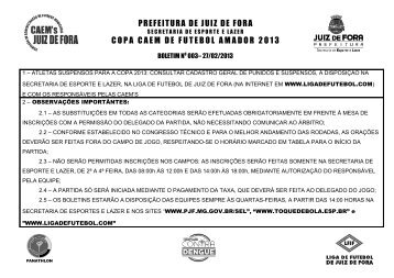 prefeitura de juiz de fora copa caem de futebol amador 2013