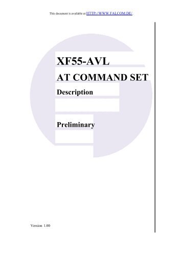 XF55-AVL AT COMMAND SET Description Preliminary - Falcom