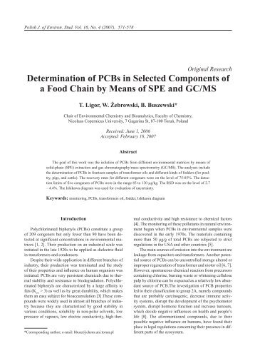 Determination of PCBs in Selected Components of a Food Chain by ...