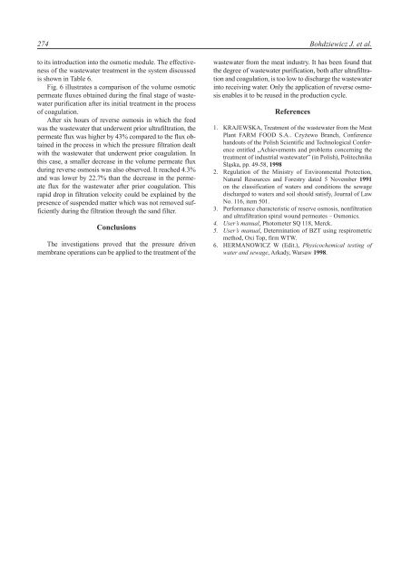 Application of Ultrafiltration and Reverse Osmosis - Polish Journal of ...
