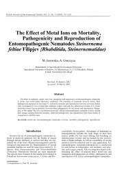 The Effect of Metal Ions on Mortality, Pathogenicity and ...