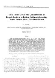 Total Viable Count and Concentration of Enteric Bacteria in Bottom ...
