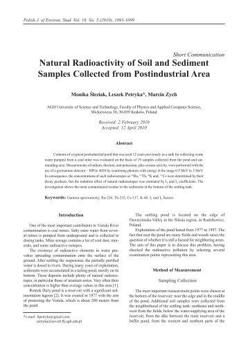Natural Radioactivity of Soil and Sediment Samples Collected from ...