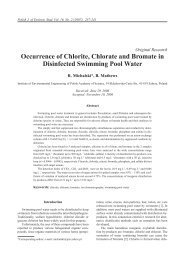 Occurrence of Chlorite, Chlorate and Bromate in Disinfected ...