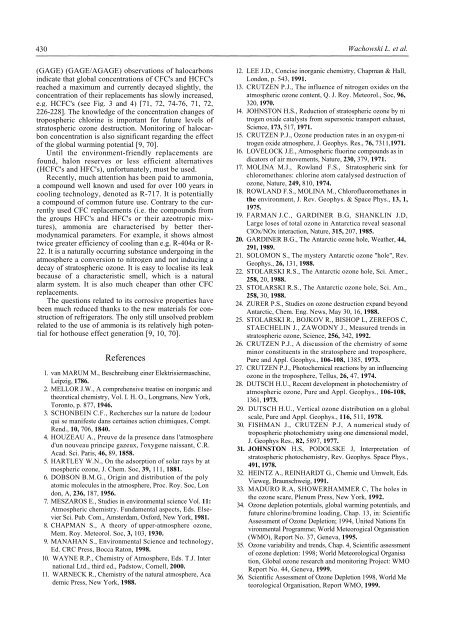 Ecological Replacements of Ozone-Depleting Substances