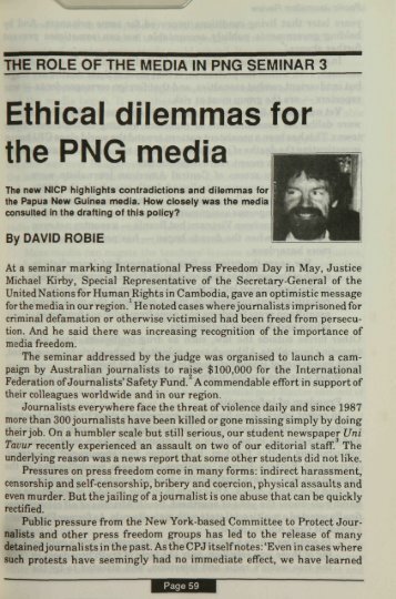 Ethical dilemmas for the PNG media - Pacific Journalism Review