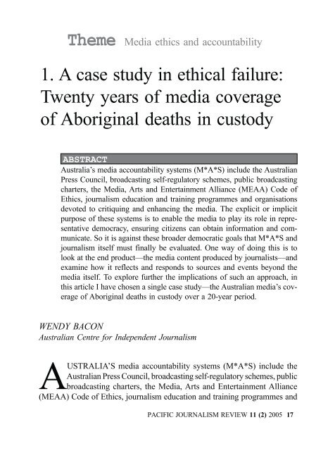 1. A case study in ethical failure - Pacific Journalism Review