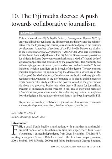 10. The Fiji media decree - Pacific Journalism Review