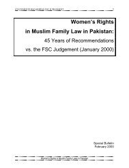Women's Rights in Muslim Family Laws in Pakistan
