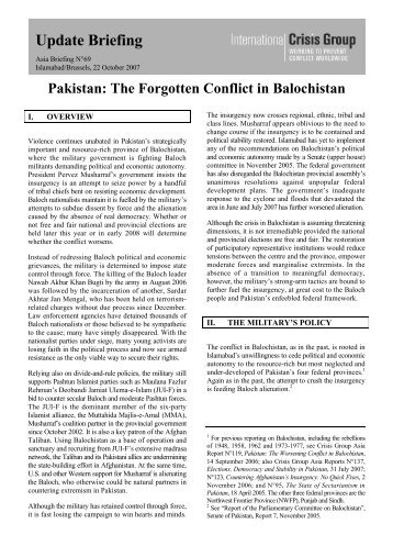 Pakistan: The Forgotten Conflict in Balochistan - International Crisis ...