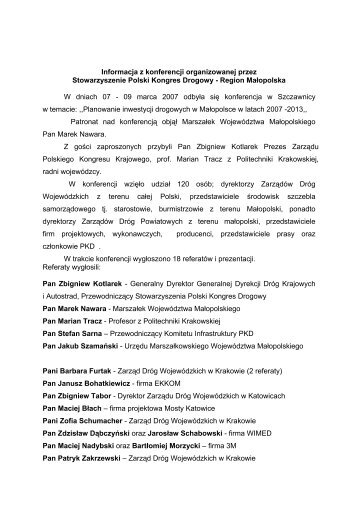Informacja z konferencji organizowanej przez Stowarzyszenie Polski ...