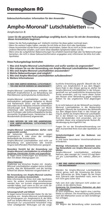Ampho-Moronal Lutschtabl. 09 (Page 1) - Dermapharm AG