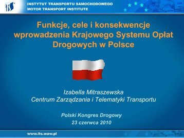 Funkcje, cele i konsekwencje wprowadzenia KSOD - I.Mitraszewska ...