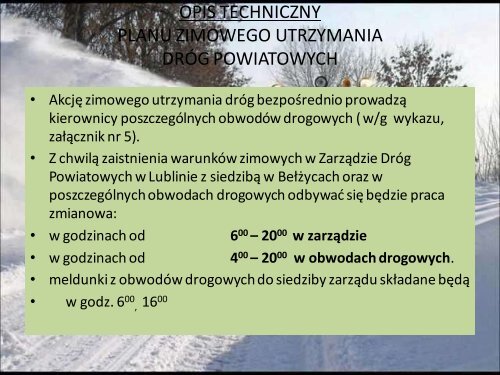 Zimowe utrzymanie dróg- lubelskie - drogi powiatowe