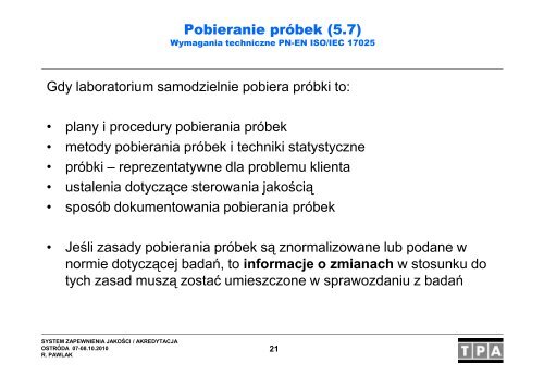 System zapewnienia jakości / akredytacja w laboratorium badawczym