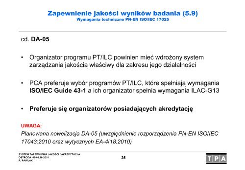 System zapewnienia jakości / akredytacja w laboratorium badawczym