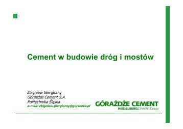 Cement w budowie dróg i mostów – prof. Z. Giergiczny