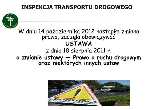 Prezentacja Śląskiej Wojewódzkiej Inspekcji Transportu Drogowego