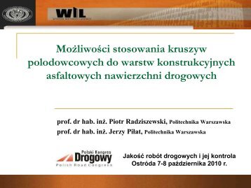 Możliwości stosowania kruszyw polodowcowych do warstw ...