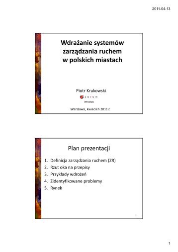 Wdrażanie systemów zarządzania ruchem w polskich miastach
