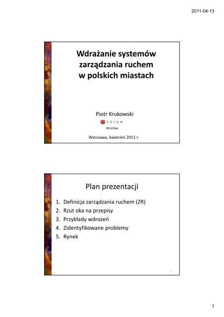 Wdrażanie systemów zarządzania ruchem w polskich miastach